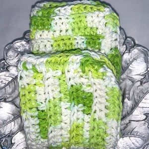 Hand Crafted Crocheted Two 100% Cotton All Purpose Dish or Wash Cloths